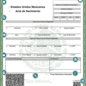 Ejemplo de Acta de Nacimiento